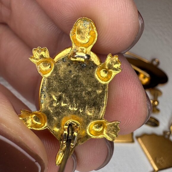 Vintage Damascene Jewelry Lot. Brooches and Earrings. Amita and Spain - Picture 3 of 7